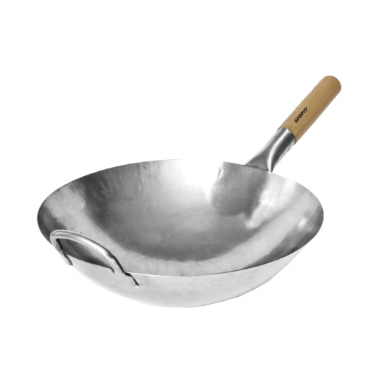 Groovy Karbon Çelik Wok Tava Grv-w36 Çin Tavası 32 cm.