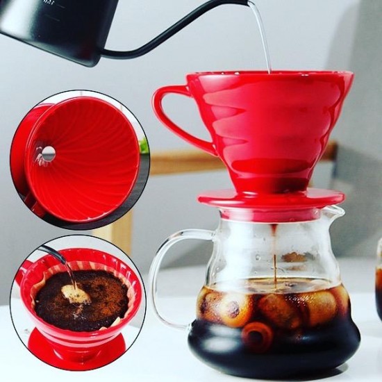 Kahve Demleme Seti V60 Dripper Coffee Server Hario V60 Kahve Filtresi Kağıdı 